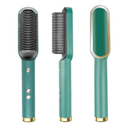 Professional Electric Hair Straightener Brush Heated Comb Straight & Curly Styling Tool